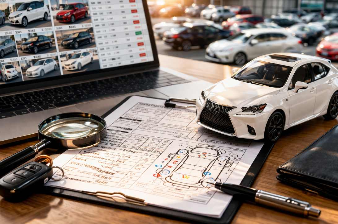 Расшифровка аукционного листа Японии: схема кузова, оценка состояния и подбор авто с аукциона перед покупкой